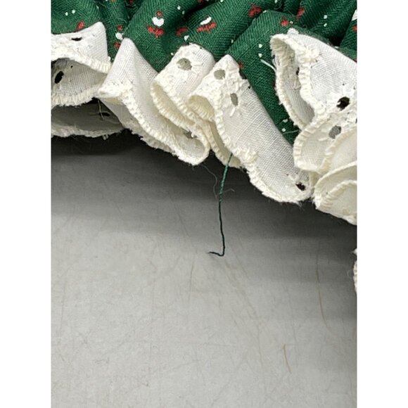 vintage handmade Christmas wreath bunched green white lace 18" hook back READ - Picture 2 of 9